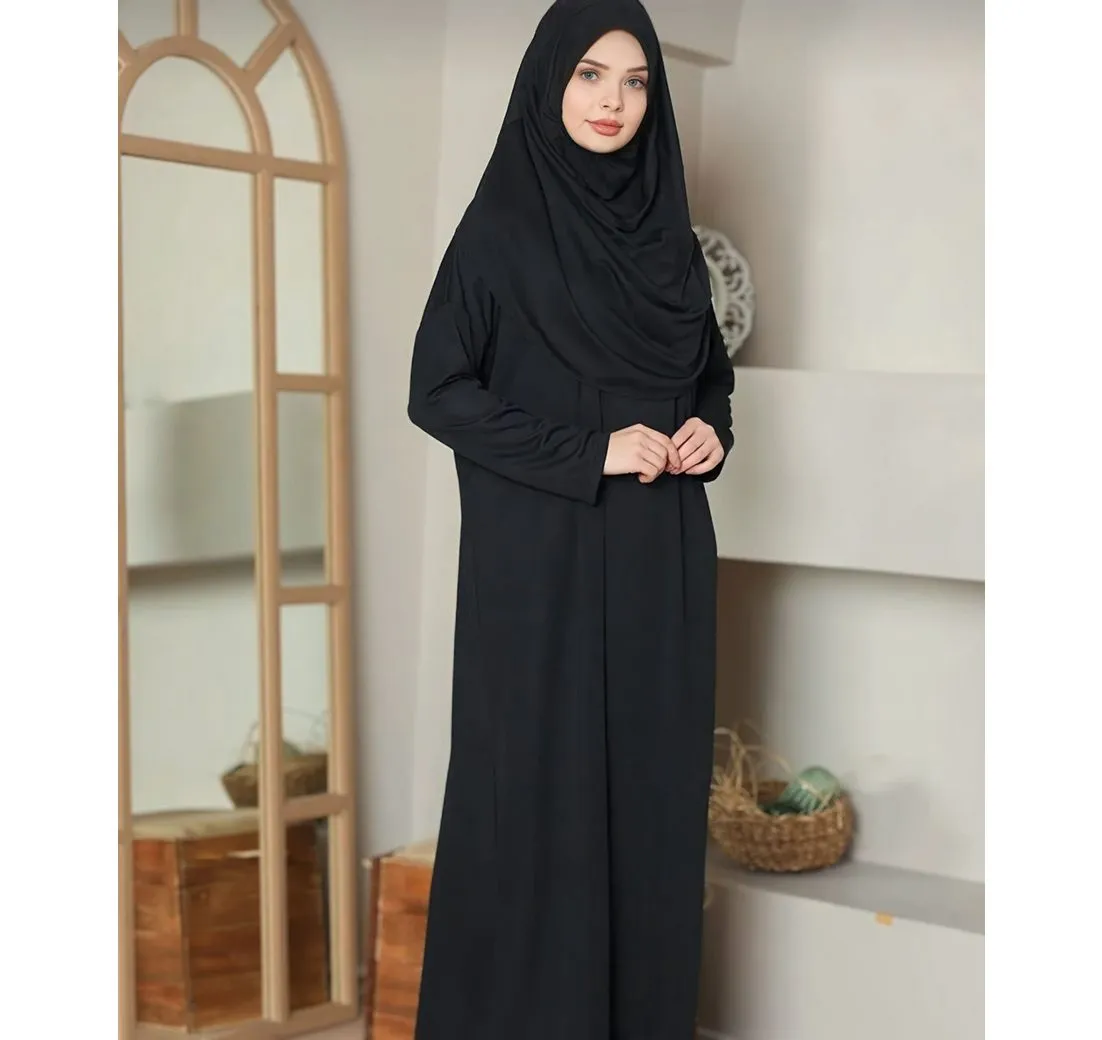 MODAVITRINI Tunikakleid Gebetskleid mit Hijab islamisches Kleid Kaftan Jilbab Abaya Namaz (Einteilig) komplett Set einteilig