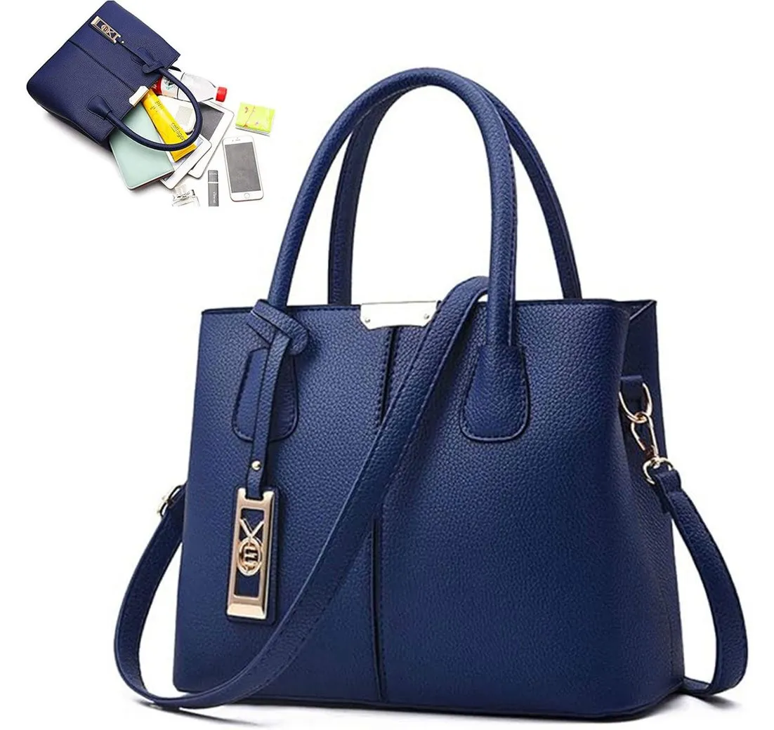 MODFU Henkeltasche Handtasche Umhängetasche Tragetasche Aktentasche (Schultertasche Arbeitstasche Messenger-Tasche Top Griff Schultergurt, Freizeittasche, Unitasche, Bürotasche, Kunstleder, 31x23x13 cm), für Frau Frauen Jungen Freizeit Arbeit Business Schule Büro Reisen usw