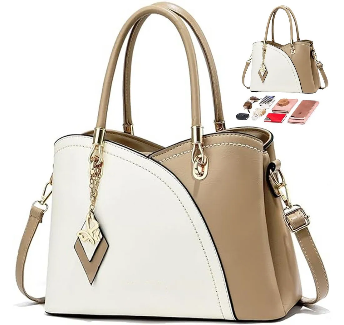 MODFU Henkeltasche Umhängetasche Handtasche Tragetasche Aktentasche Tasche Damen (Schultertasche Arbeitstasche Messenger-Tasche Top Griff Schultergurt, Freizeittasche, Ledertasche, Unitasche, Bürotasche, Kunstleder), für Frau Frauen Jungen Freizeit Arbeit Business Schule Büro Reisen usw