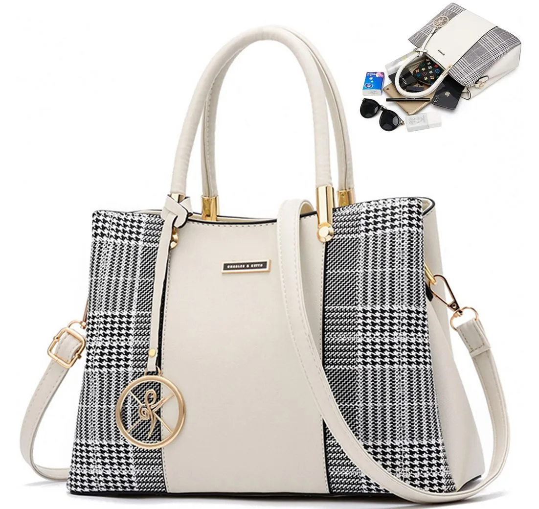 MODFU Henkeltasche Umhängetasche Handtasche Tragetasche Aktentasche (Schultertasche Arbeitstasche Messenger-Tasche Top Griff Schultergurt, 1-tlg., Freizeittasche, Unitasche, Bürotasche, Kunstleder), für Frau Frauen Freizeit
