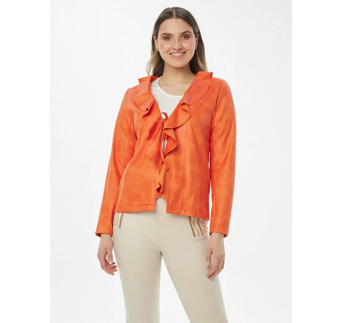 MONACO BLUE Blusenblazer Jacke Körpernah mit Volants