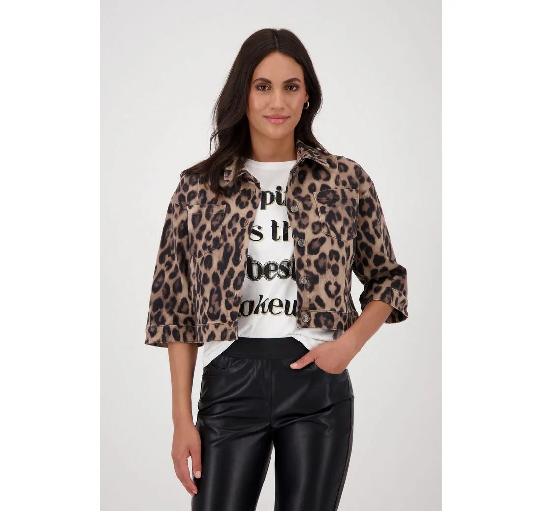 MONARI Kurzjacke Jacke Leodruck allover Mit Rundhalsausschnitt