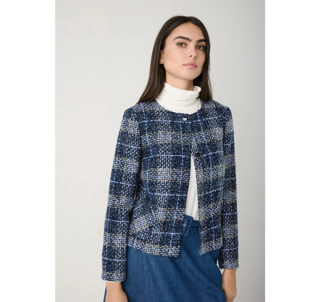 MORE&MORE Jackenblazer karierte Bouclé-Jacke