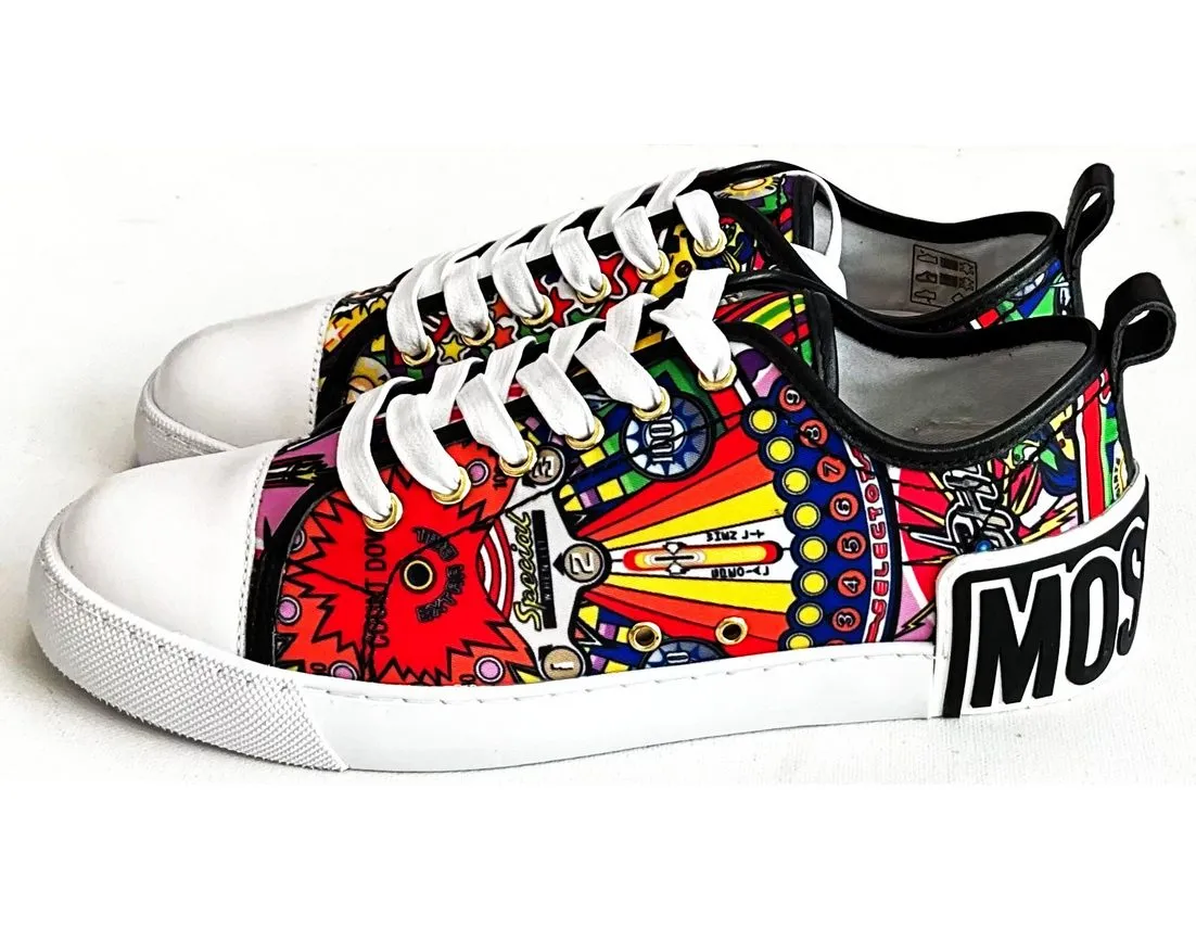 MOSCHINO MOSCHINO DAMEN Sneakers VULCA25 Nylon Pinball+ VITELLO. Sneaker Stylisher, Farbenfroh, Modern