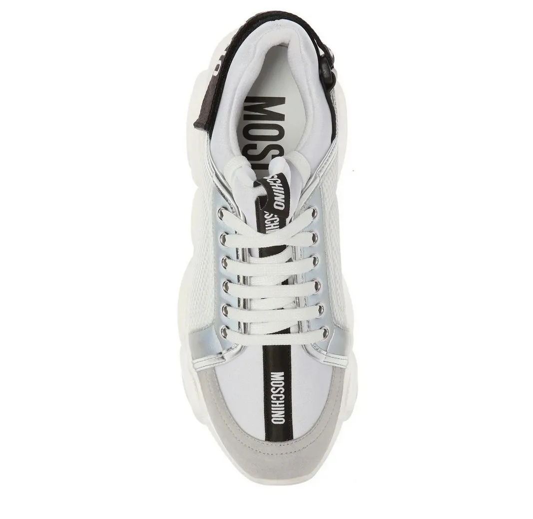 MOSCHINO MOSCHINO Damen Teddy Sneakers ORSO30 . MIX BIANCO+GRIGIO Sneaker Logoprägung