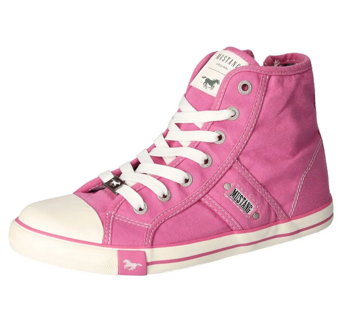 MUSTANG SHOES Sneaker, High Top-Sneaker, Schnürschuh mit Label in der Laufsohle
