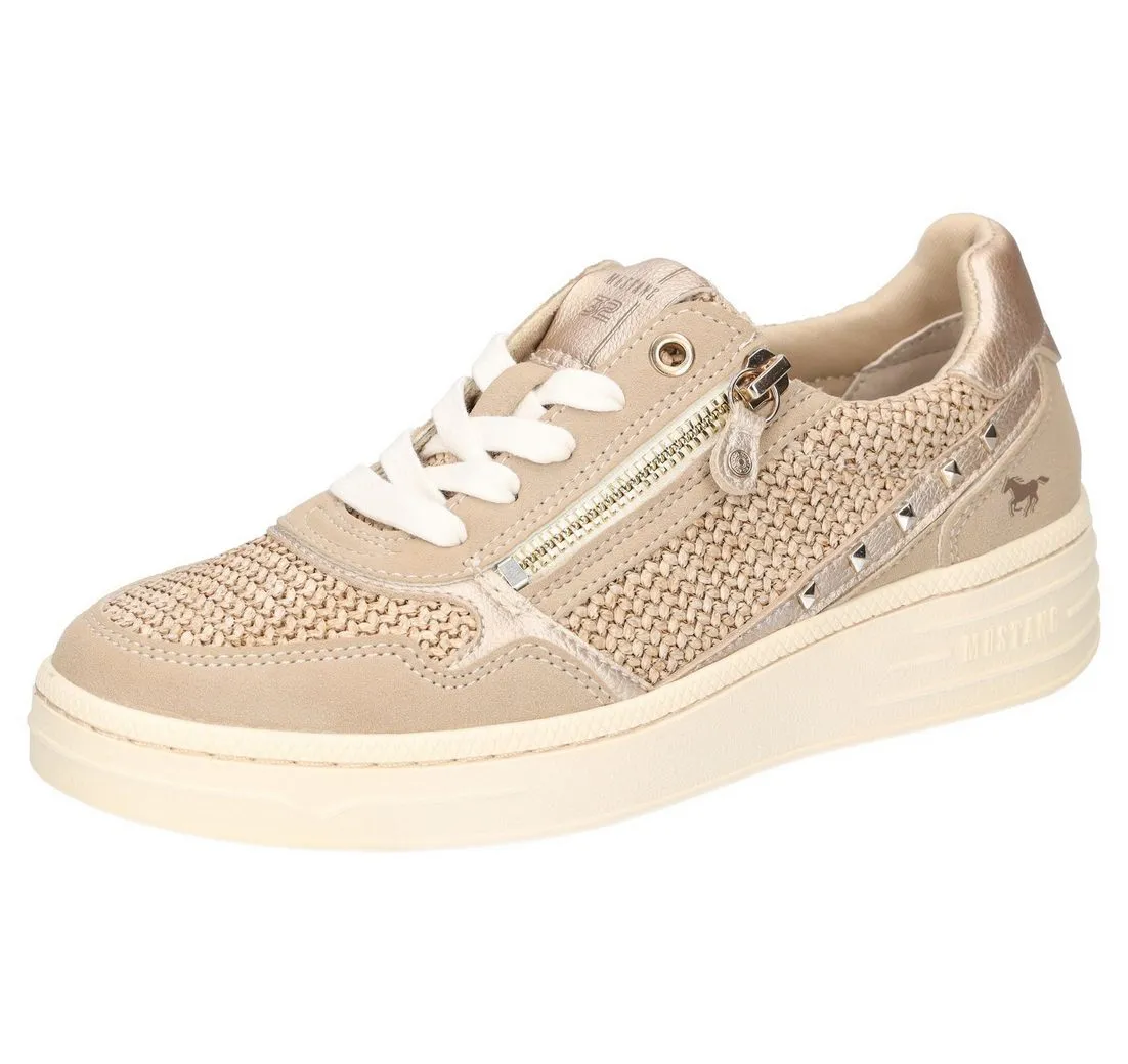 MUSTANG SHOES Sneaker, Plateausneaker, Schnürschuh mit Glitzernieten