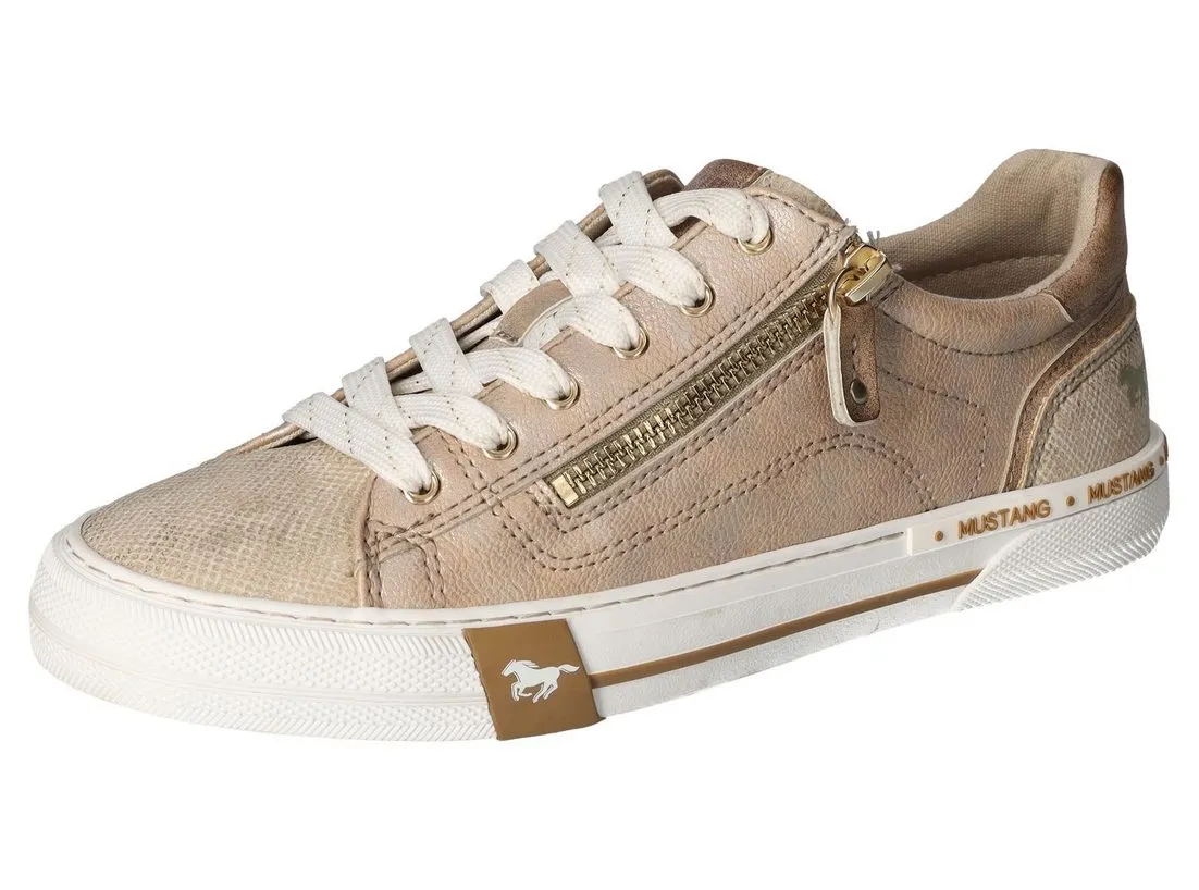 MUSTANG SHOES Sneaker, Retro Sneaker, Schnürschuh mit zusätzlichem Reißverschluss