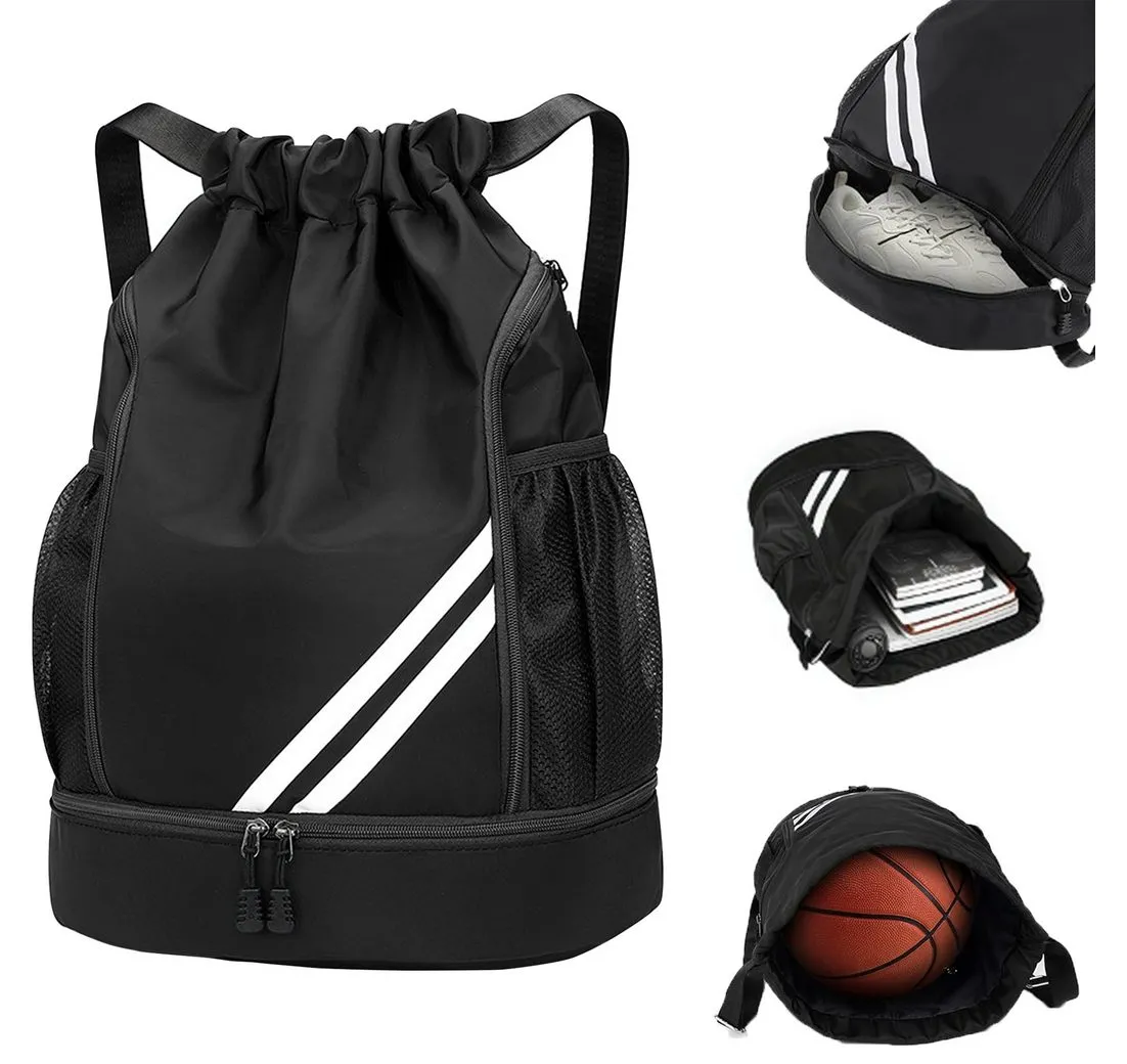Mutig Freizeittasche Turnbeutel Freizeittasche Sportbeutel Große Kapazität Fußball Tasche (große Kapazität, verstellbar,Mit Ball- und Bodenfach, wasserdicht, Ideal für Damen, Herren, Junioren, Fußball, Mode Turnbeutel, Rucksack), Herren wasserdichter Rucksack Groß Kordelzugbeutel Sporttasche