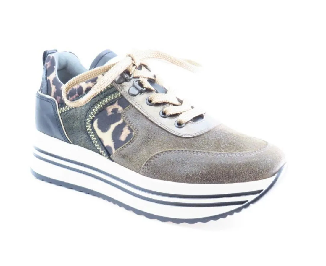 NERO GIARDINI braun leo schw. kombi. Sneaker