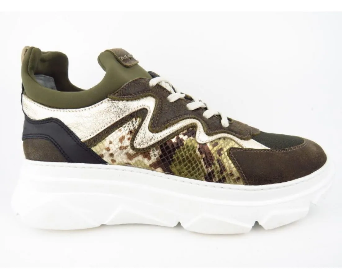 NERO GIARDINI braun oliv gold kombi. Sneaker