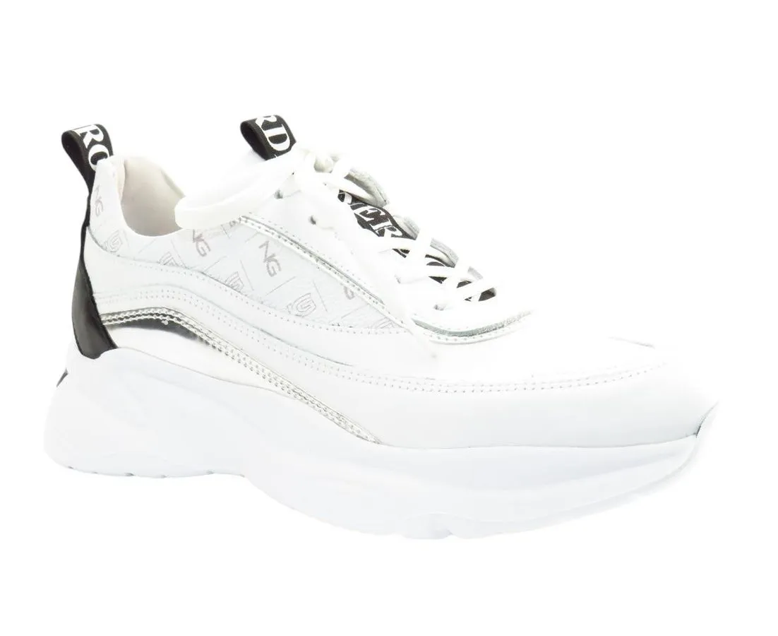 NERO GIARDINI weiss silber print Sneaker
