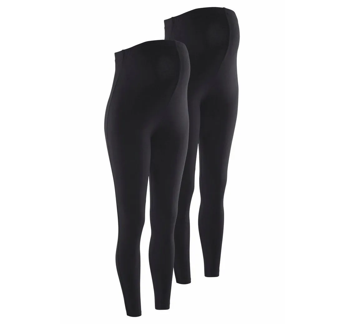 NEUN MONATE Umstandshose 2 Stück Umstands-Hosen für Schwangerschaft und Stillzeit (Packung, 2-tlg) 2er Pack Leggings für Schwangerschaft & Stillzeit