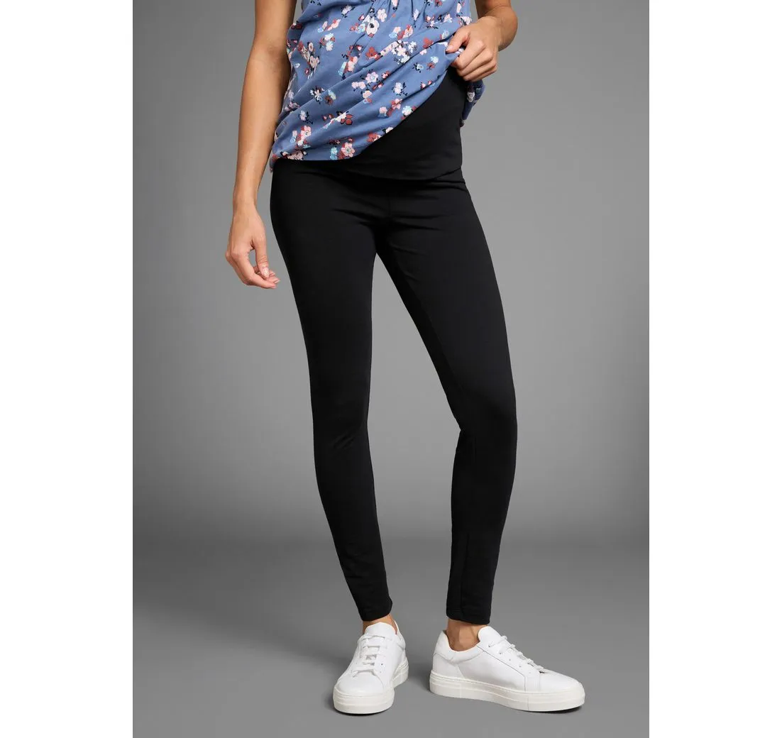 NEUN MONATE Umstandsleggings, Hose mit extrabreitem Umschlag, 2in1 Optik Für Schwangerschaft und Stillzeit