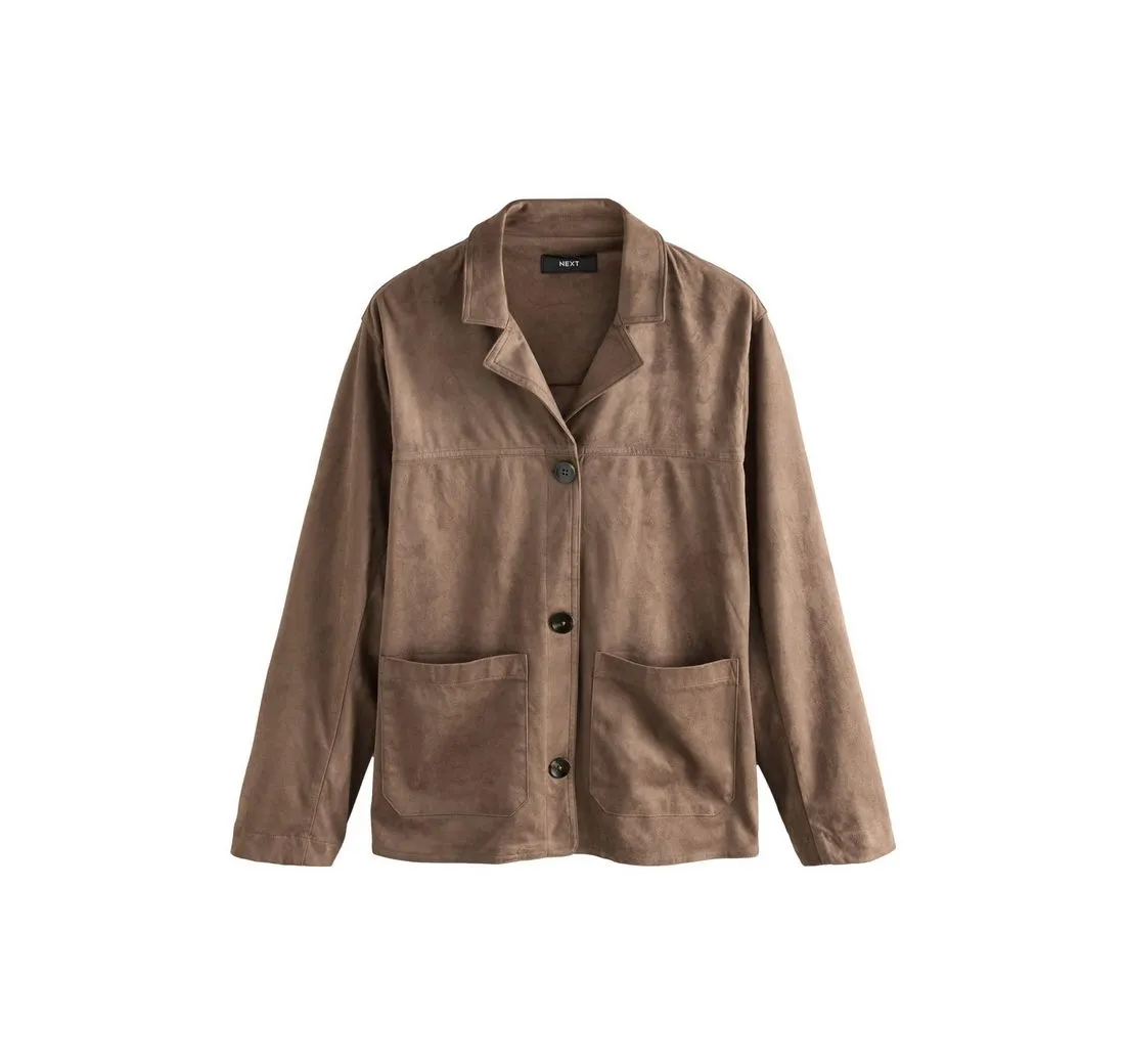 NEXT Jackenblazer Blazer aus Velourslederimitat mit 3 Knöpfen (1-tlg)