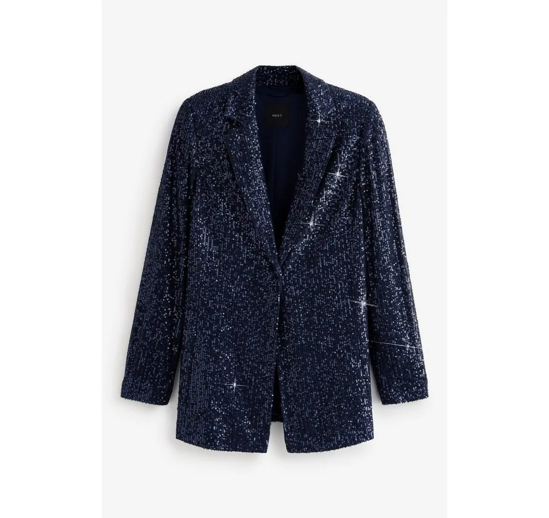 NEXT Jackenblazer Einreihiger Blazer mit Tasche und Pailletten (1-tlg)