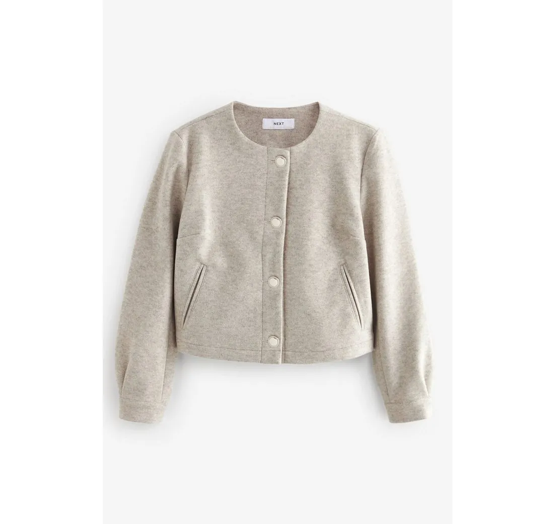 NEXT Jackenblazer Gebürstete Jacke ohne Kragen (1-tlg)