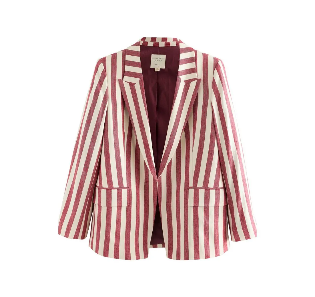 NEXT Jackenblazer Gestreifter Blazer mit Leinen (1-tlg)