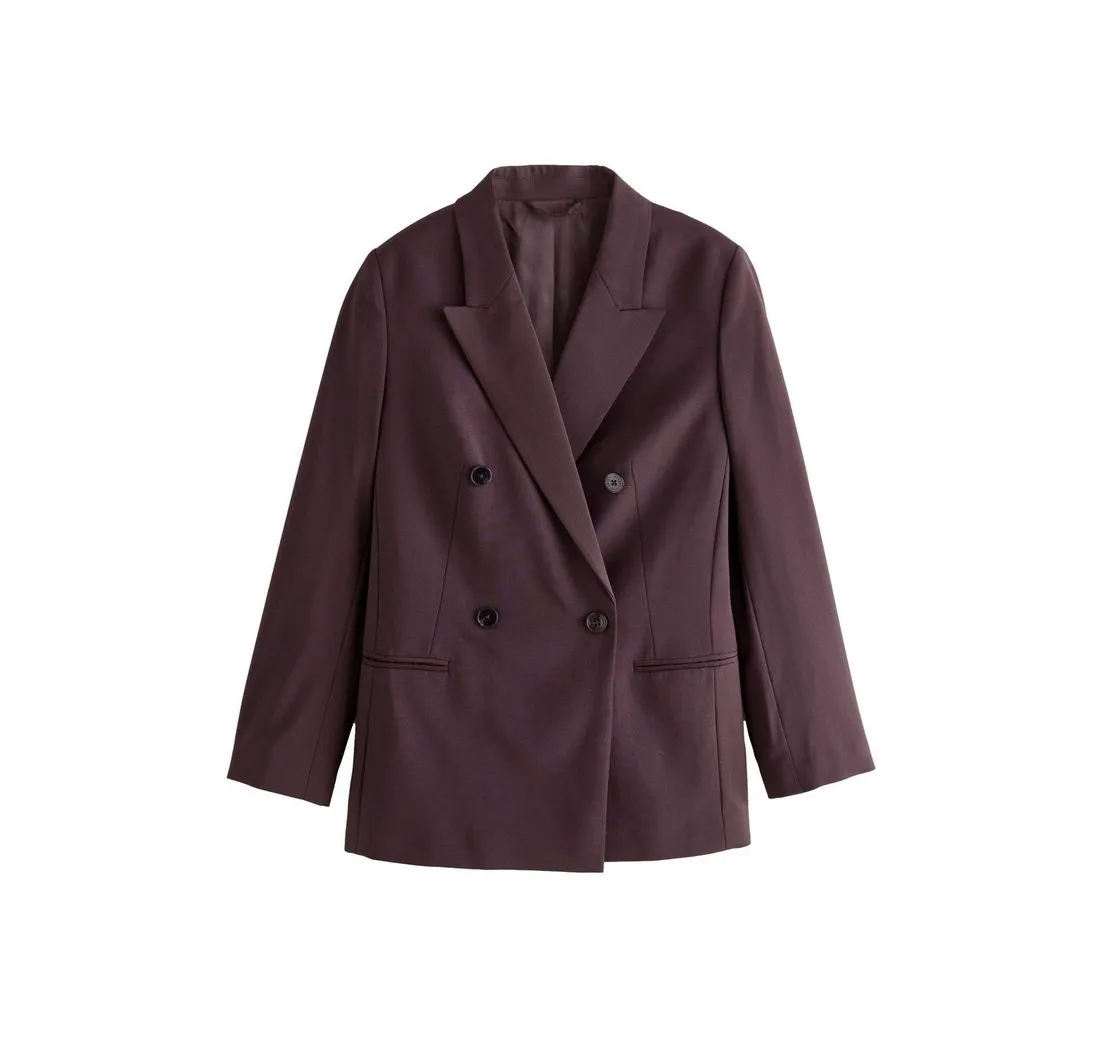NEXT Jackenblazer Premium doppelreihiger Blazer und hohem Wollanteil (1-tlg)