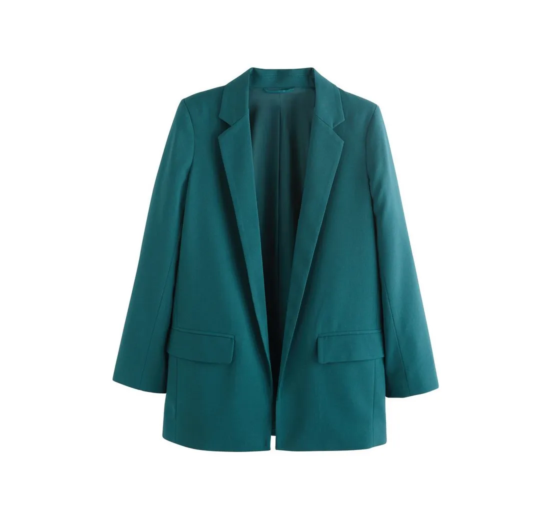 NEXT Jackenblazer Relaxed Fit Blazer aus Melange-Twill, Kurzgröße (1-tlg)