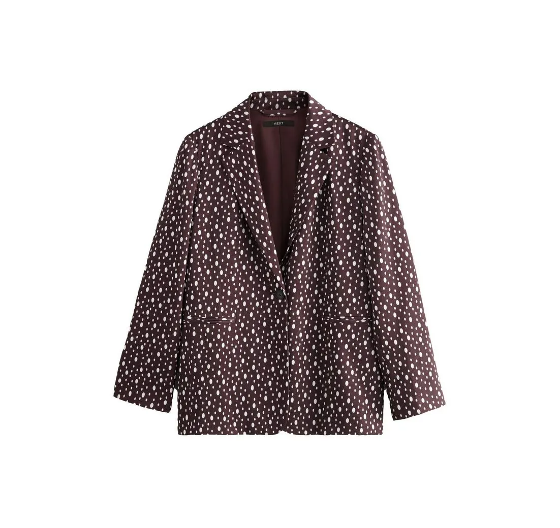 NEXT Jackenblazer Satinblazer in Knitteroptik mit weitem Bein (1-tlg)