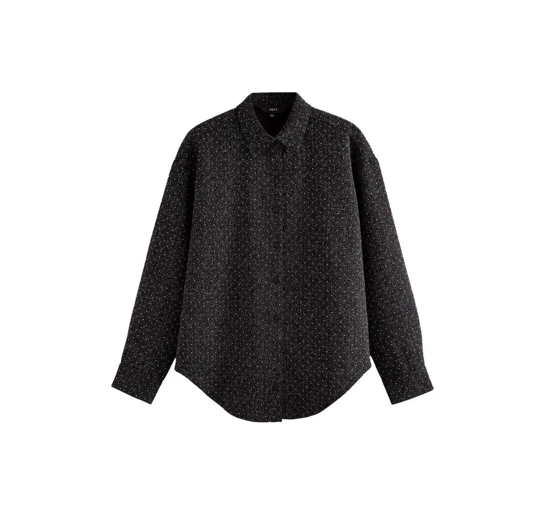 NEXT Jackenblazer Schimmernde Hemdjacke mit Strasssteinen (1-tlg)
