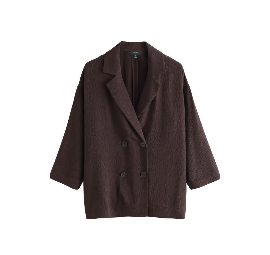 NEXT Jackenblazer Strukturierte Relaxed Fit Jacke in Knitteroptik (1-tlg)