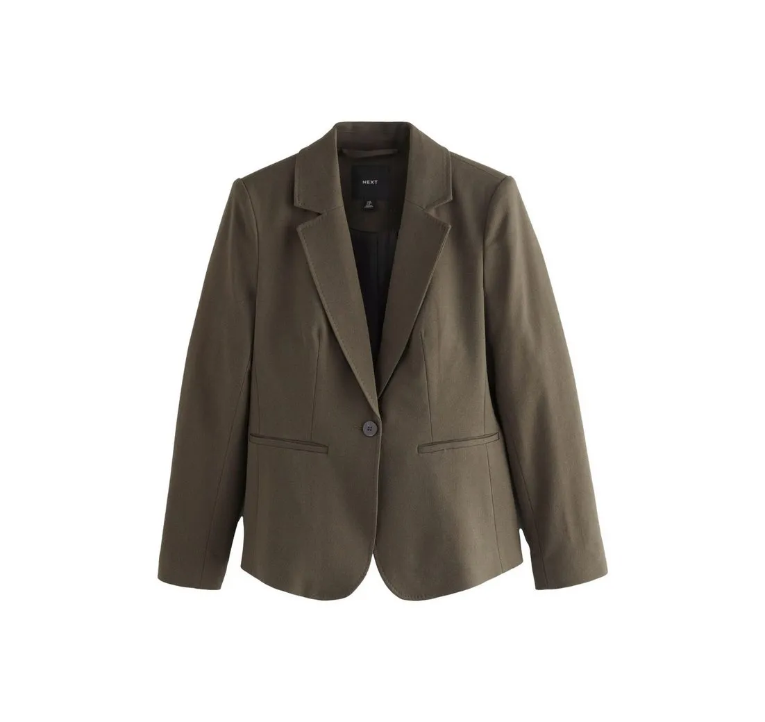 NEXT Jackenblazer Tailored Fit einreihiger Blazer mit Wolle (1-tlg)