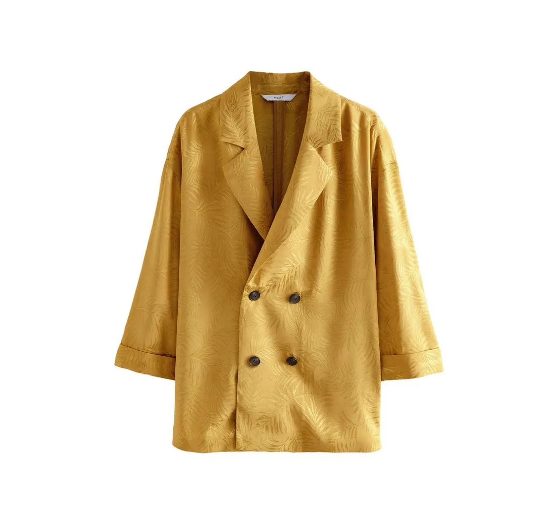 NEXT Jackenblazer Zweireihige Jacke aus Satin-Jacquard (1-tlg)
