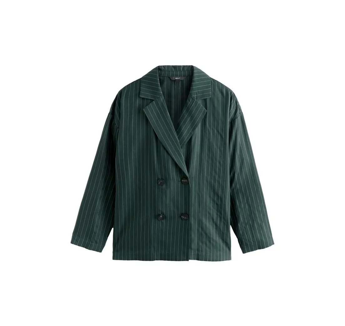 NEXT Jackenblazer Zweireihiger Relaxed Fit Blazer mit Streifen (1-tlg)