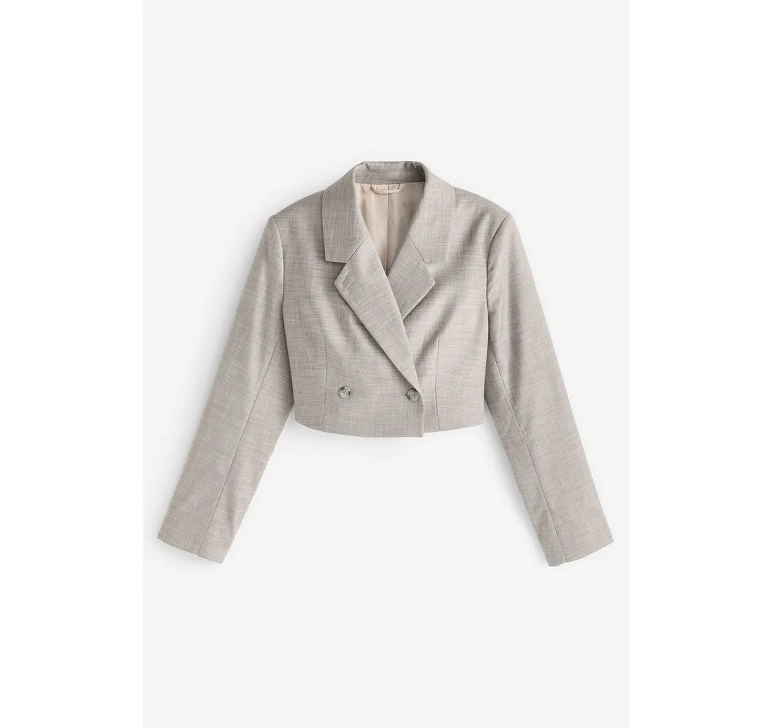 NEXT Kurzblazer Verkürzter, schraffierter Blazer (1-tlg)