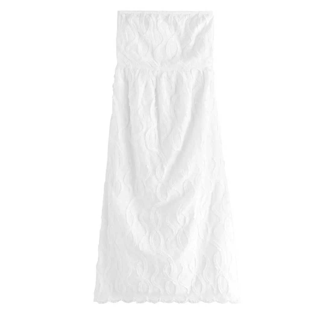 NEXT Midikleid Bandeau-Midikleid aus 100 % Baumwolle (1-tlg)