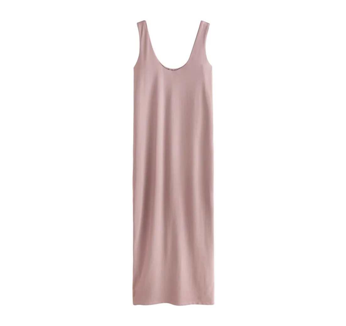 NEXT Midikleid Ärmellose Midikleider mit U-Ausschnitt, 2er-Pack (2-tlg)