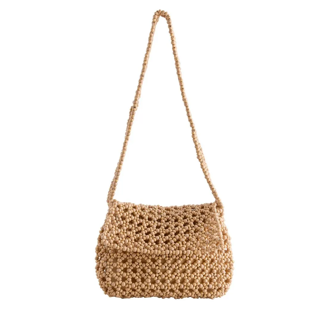 Next Schultertasche Perlenbestickte Schultertasche aus 100 % Baumwolle (1-tlg)