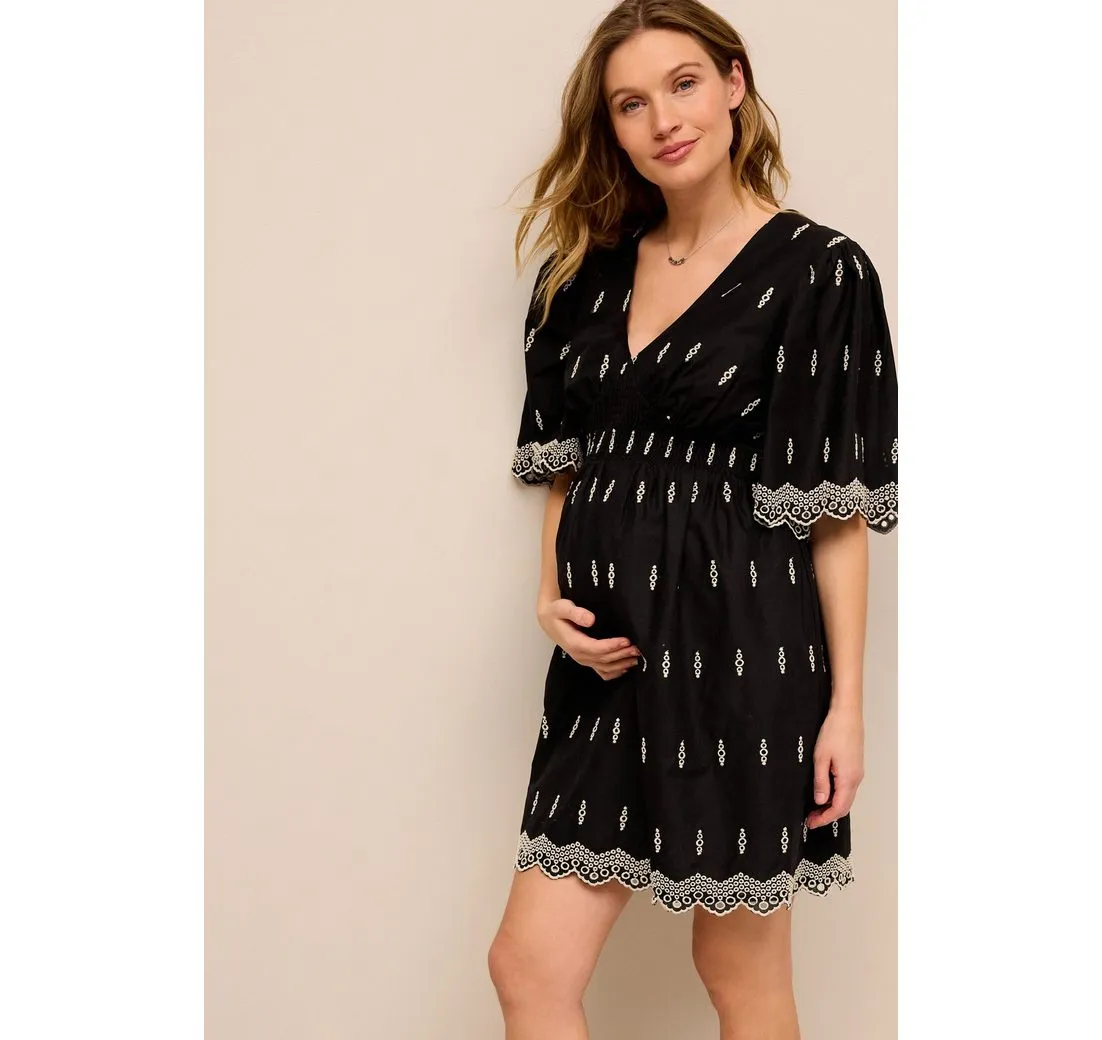 NEXT Umstandskleid Kleid mit Lochstickerei (1-tlg)