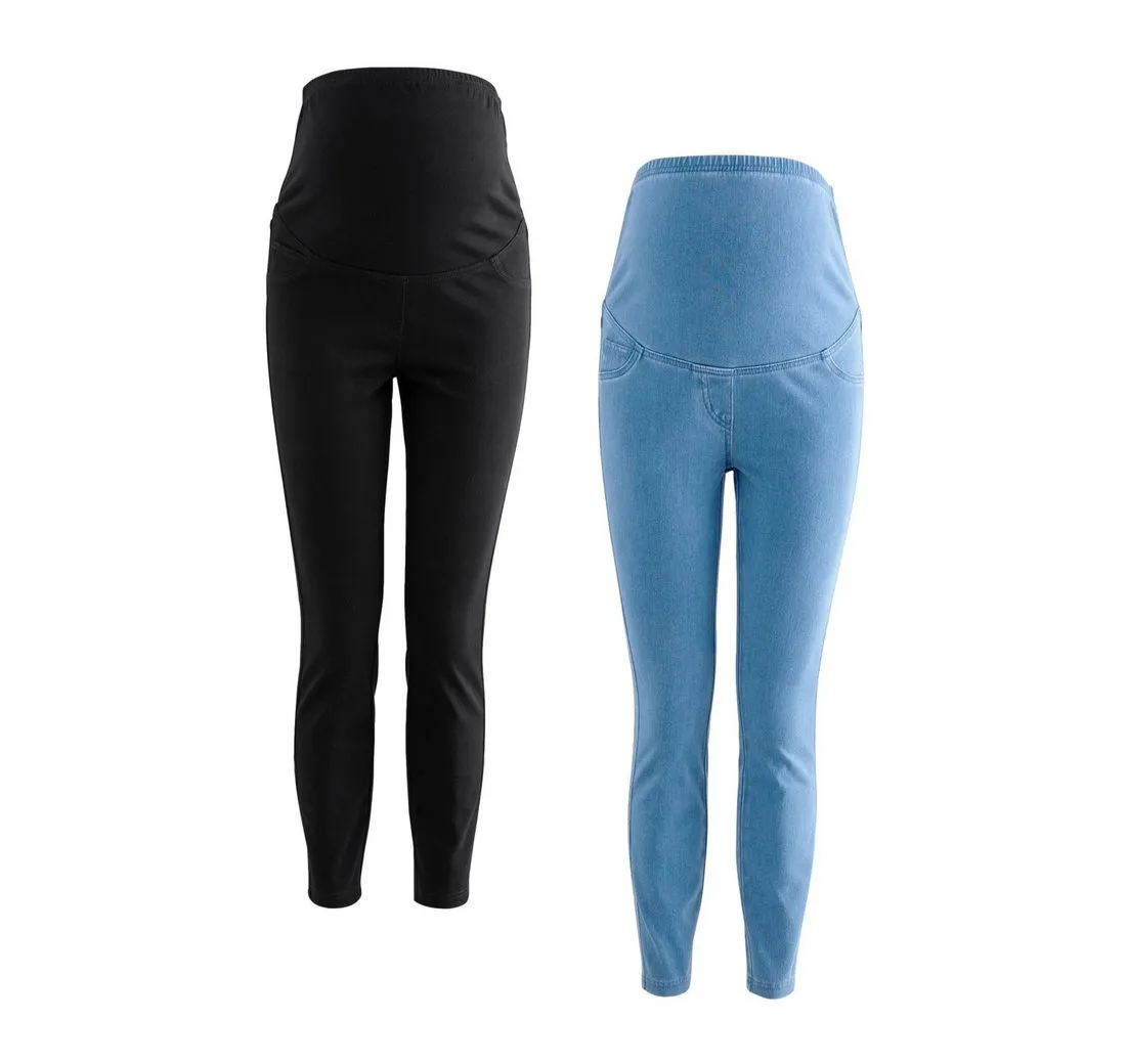 NEXT Umstandsleggings 2er-Pack Denim-Jeggings, Umstandsmode (2-tlg)