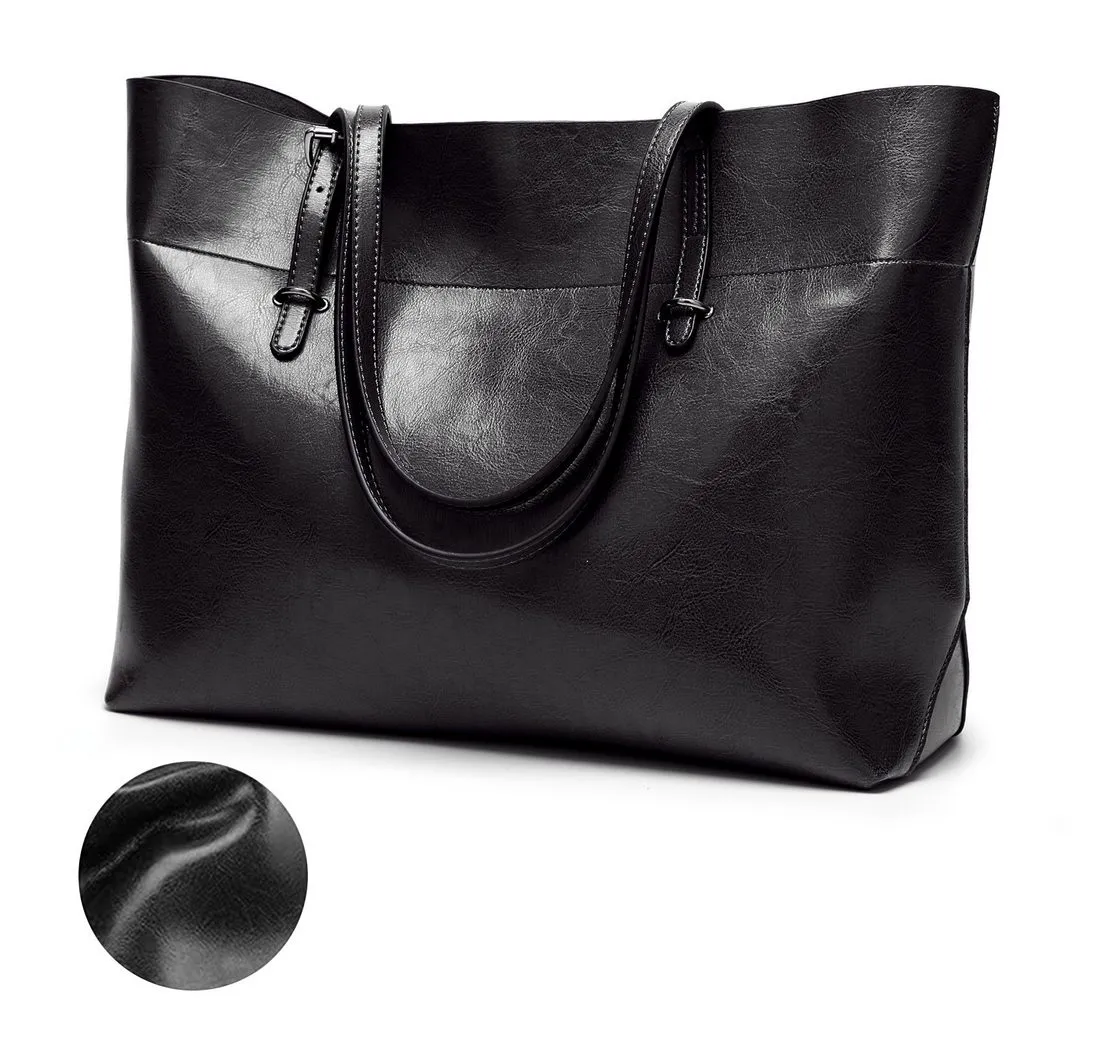 OKWISH Handtasche Shopper Damen Tasche Schultertasche Tragetasche (Kunstleder Arbeitstasche Ledertasche, Bürotasche, Aktentasche, Unitasche, Top Griff, 35x27x13 cm), für Arbeit Büro Business Schule Freizeit Reisen Damen Jungen