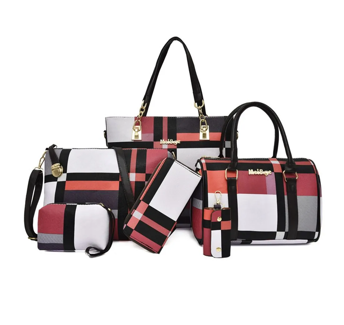 OKWISH Henkeltasche Umhängetasche Handtasche Tragetasche Aktentasche Tasche Damen (Schultertasche Arbeitstasche Messenger-Tasche Top Griff Schultergurt, 6-tlg., Freizeittasche, Ledertasche, Unitasche, Bürotasche), für Frau Frauen Jungen Freizeit Arbeit Business Schule Büro Reisen usw