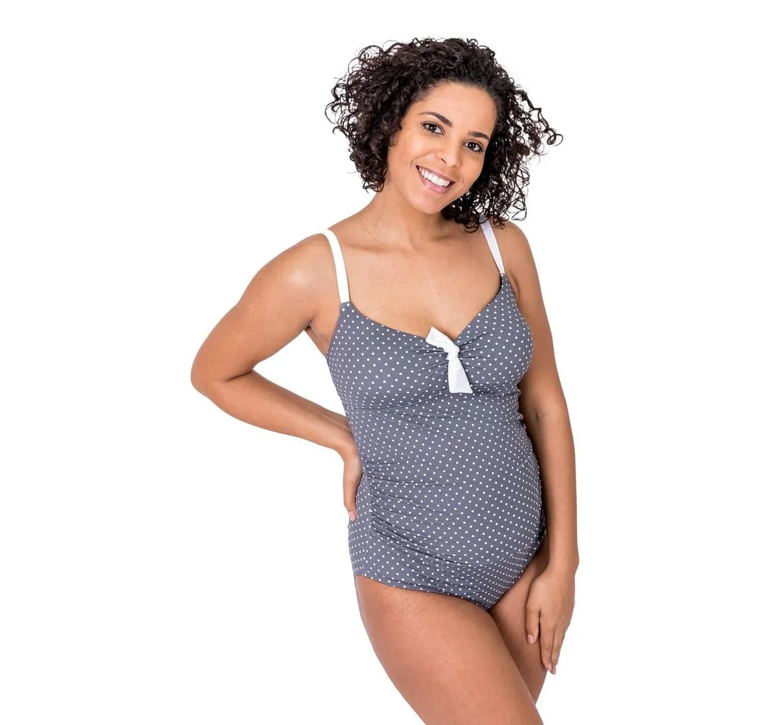 PETIT AMOUR Umstandsbadeanzug Badeanzug schwanger ANTONIE_grey Umstandsbademode maternity swimwear Maternity swimwears stylish und bequem, Design made in Hamburg