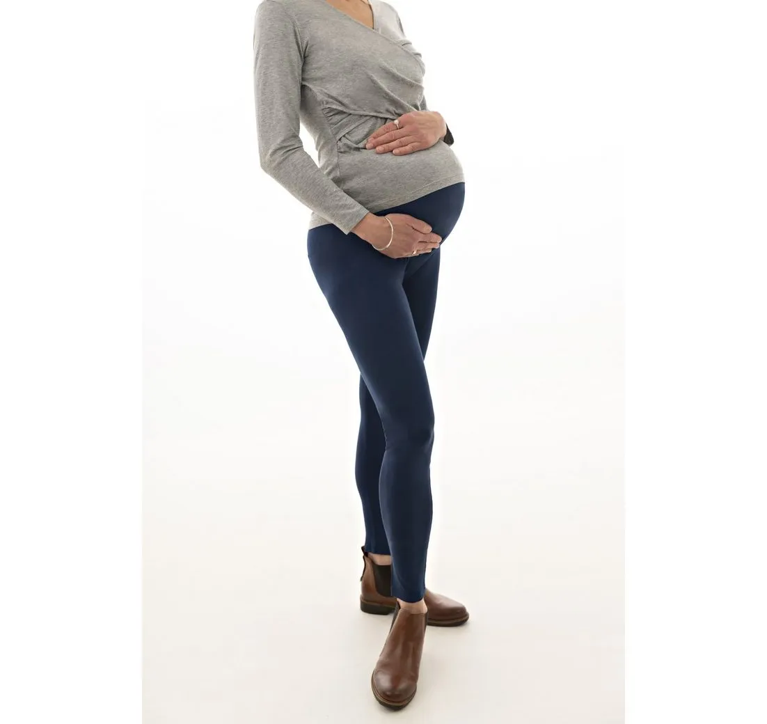 PETIT AMOUR Umstandsleggings JULIETTA_blau Schwangerschaftshose, Yoga & Loungewear Mode schwanger (Packung, 1-tlg) perfekt geeignet für Layering (Zwiebellook) das ganze Jahr über