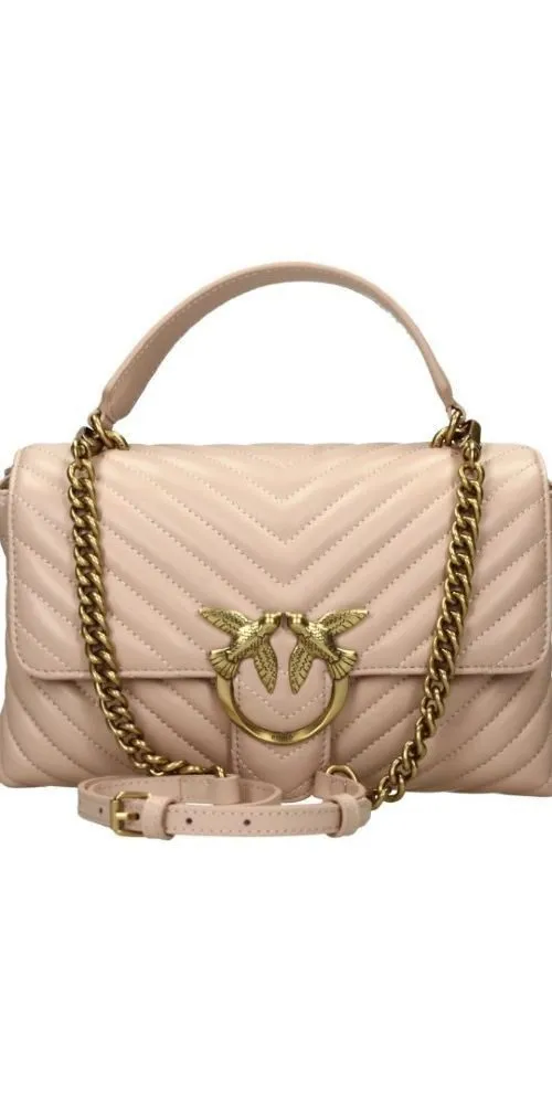 PINKO Handtasche Pinko Classic Lady Love Chevron Puffer Tasche Weiß