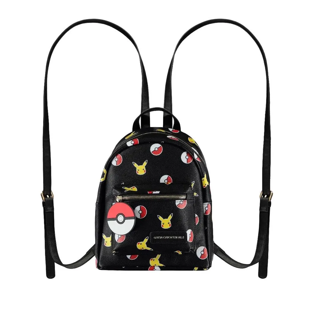 POKÉMON Rucksack Pikachu Pokéballs, Muster Kunstleder