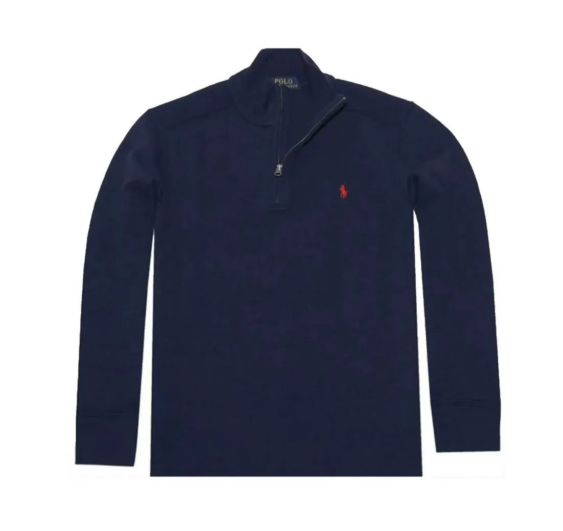 POLO RALPH LAUREN Sweatshirt Pullover Troyer Half Zip Jumper Rib Sweater