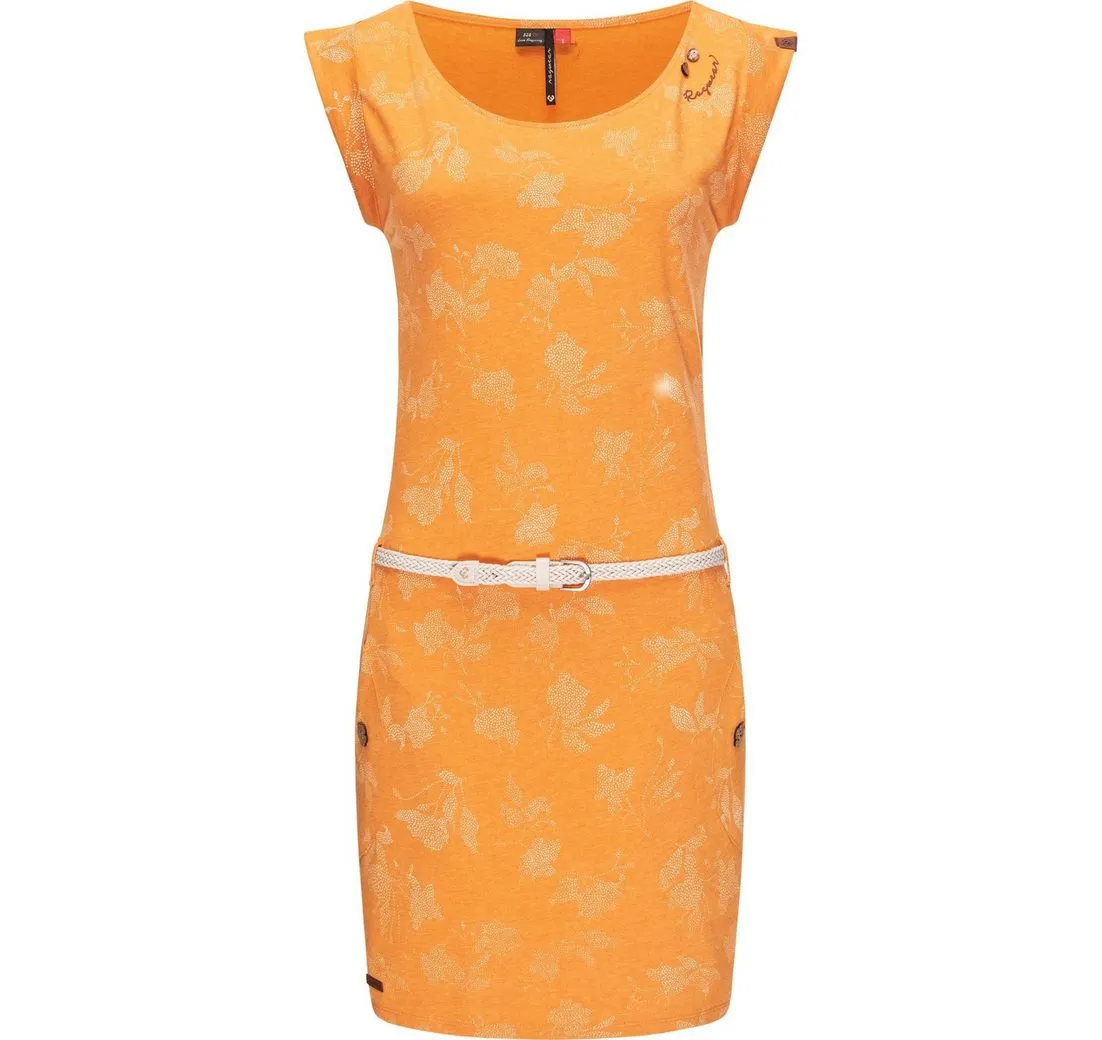 RAGWEAR Shirtkleid Tag Rose Intl. stylisches Sommerkleid mit Print und hochwertigem Gürtel