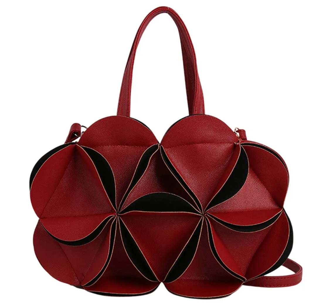 Refttenw Handtasche Dreidimensionale Blumentasche,Modische Damen-Umhängetasche