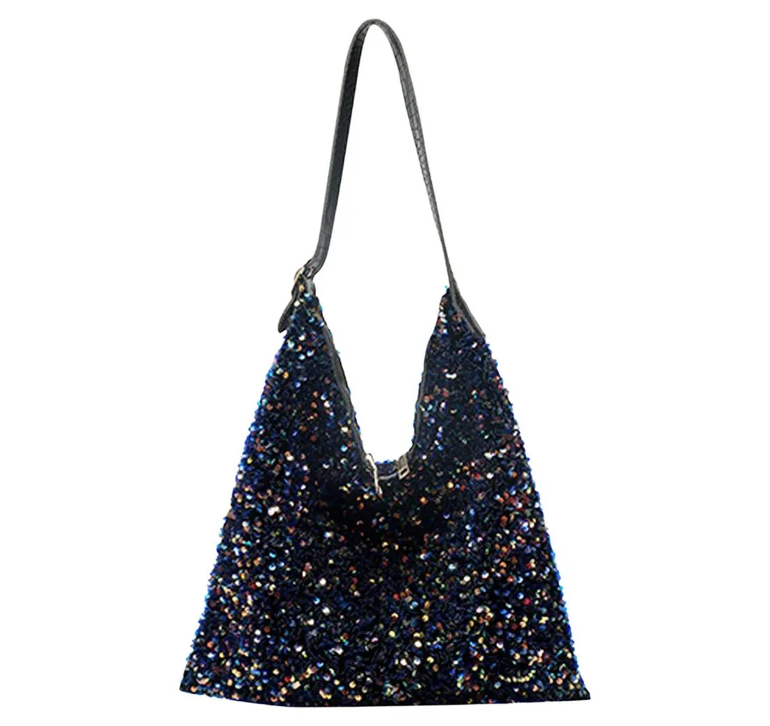 Refttenw Handtasche Pailletten Handtasche,Unterarm Tasche,V-Typ-Damenhandtasche, einstellbar