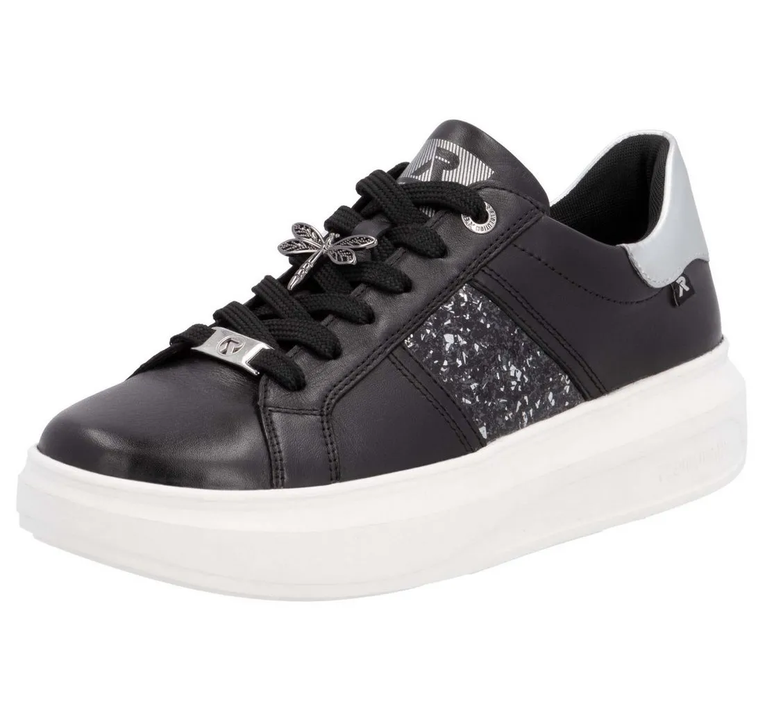 RIEKER EVOLUTION Plateausneaker, Freizeitschuh, Halbschuh, Schnürschuh mit Kontrastbesatz