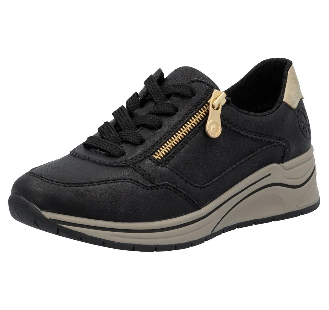 RIEKER Keilsneaker, Halbschuh, Schnürschuh, Freizeitschuh mit Soft-Einlage