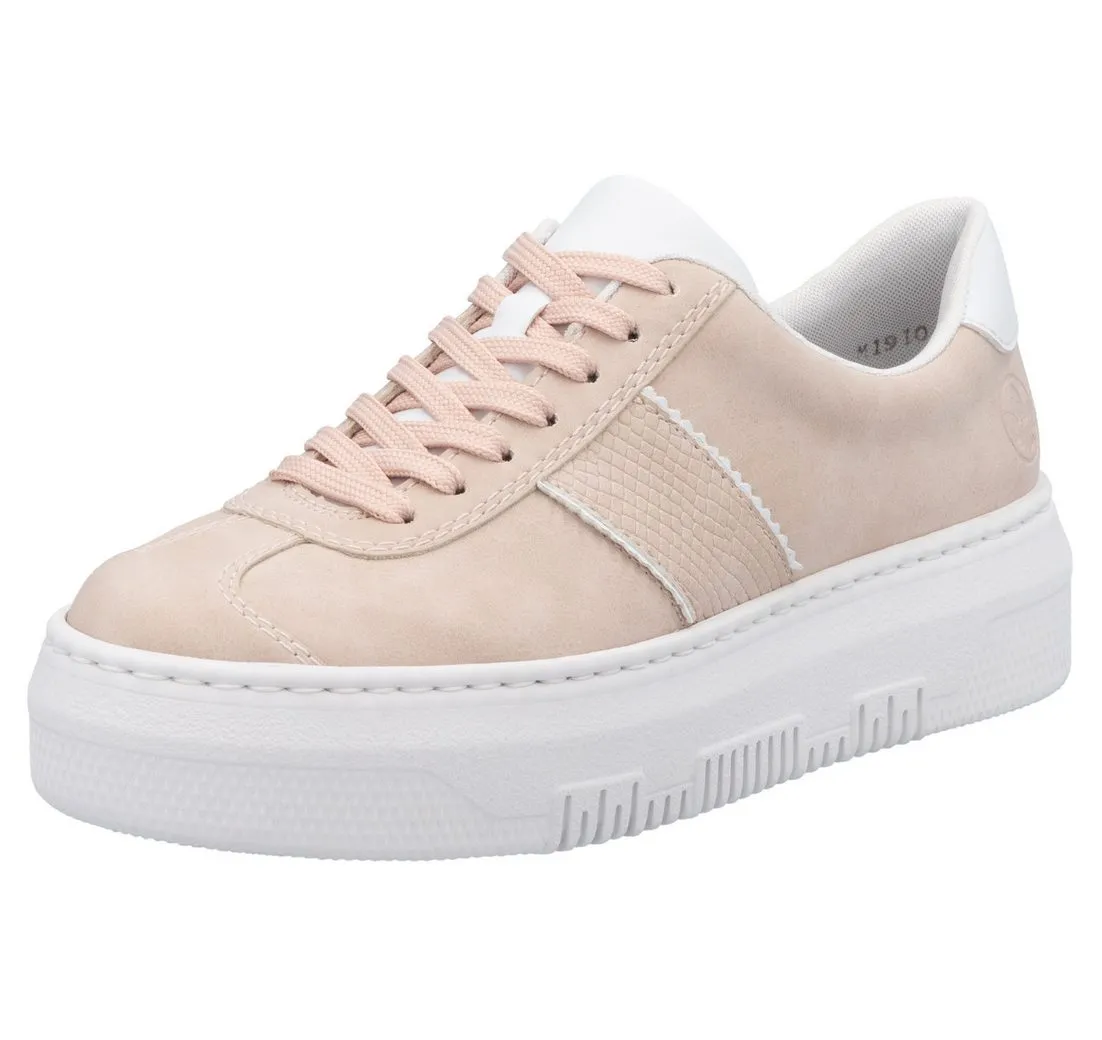 RIEKER Plateausneaker, Schnürschuh, Halbschuh, Freizeitschuh mit gepolstertem Schaftrand