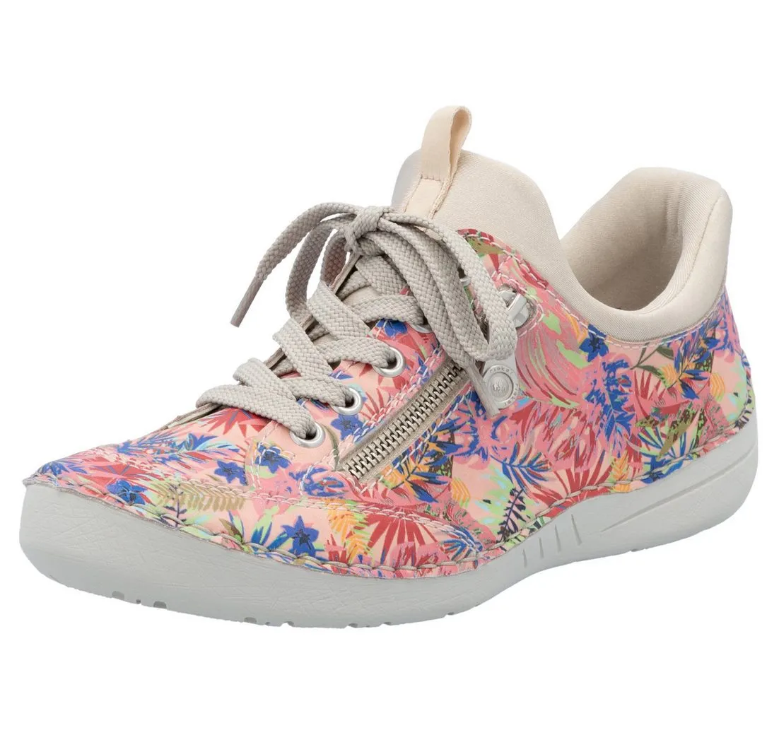 RIEKER Slip-On Sneaker, Freizeitschuh, Halbschuh, Schlupfschuh mit aufgesetzter Schnürung